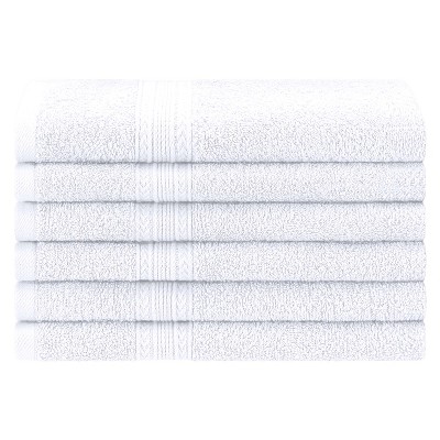 Mainstays Basic Cotton Bath Towel Set - 6 Piece Set, White, Size: 27' x 52