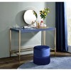 CAVINAS Home Office Desk Modern Writing Desk with Sockets and Gold Metal Legs for Study - 2 of 4