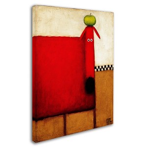Trademark Fine Art -Daniel Patrick Kessler 'Red Dog With Apple' Canvas Art - 1 of 3