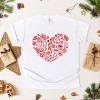 S.W.Smiley Christmas Outline Heart - Women's Garment Dyed Graphic T-Shirt - 2 of 4