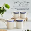 Portmeirion Potter's 9oz Stripe Breakfast Mug, Set of 4, Elegant Earthenware Tea Mugs with Handle for Coffee Lovers, Classic Stripe Design - Blue - 2 of 4