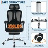 Ergonomic Mesh Office Chair, High-Back Computer Desk Chair with Footrest, Headrest & Lumbar Support, Rolling Task Chair for Home or Office - 4 of 4