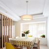 TOBILI Double-layered Round Fabric Ceiling Lamp, 3-head, White.7 - 2 of 4
