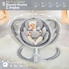 BabyBond Baby Swing for Infants Bluetooth Baby Rocker Portable Infant Swing with 5 Speeds & Positions,10 Preset Lullabies and Remote Control, Gray - 4 of 4