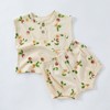 MyKids-USA Summer Baby Kids Unisex Floral/Fruit Printing Sleeveless Crew Neck Vest And Shorts Clothing Sets - 4 of 4