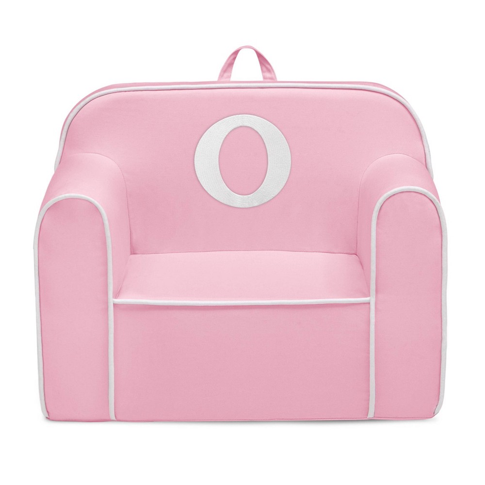 Delta Children Personalized Monogram Cozee Foam Kids' Chair - Customize with Letter O - 18 Months and Up - Pink & White -  88964218