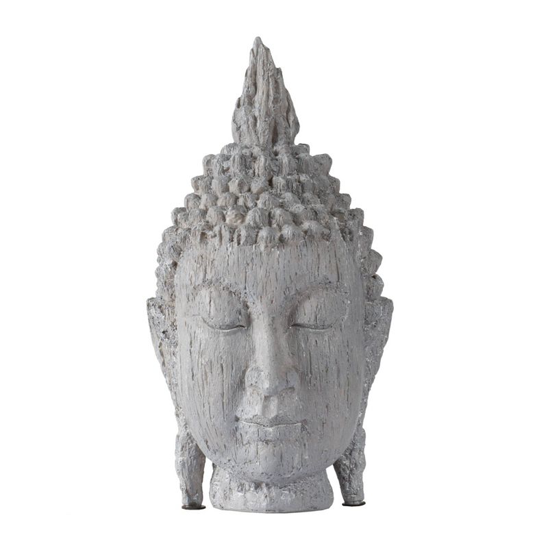 A&#38;B Home Outdoor Decor 12&#34; Meditating Buddha Head Sculpture - Gray, 4 of 5