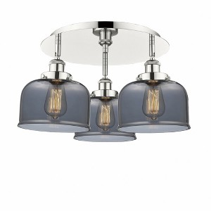 Bell - 3 Light Flush Mount In Art Deco Style-9.25 Inches Tall and 19.75 Inches Wide - 1 of 1