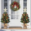1ft Mini Christmas Trees with Lights, Small Artificial DIY Xmas Tree with 2 Pine Cones+2 Strings of Berries+Treetop Star, Christmas Decorations,1pc - 2 of 4