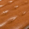 Kumasinova 43.3" PU Leather/Linen Storage Ottoman Bench with Soild Wood Legs,Storage Bench with Safety Hinge,Entryway Bench for Bedroom,Living Room - 4 of 4