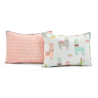 Twin White and Blush Microfiber Reversible Quilt Set