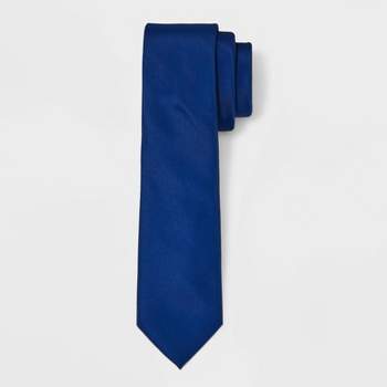 Men's Solid Satin Neck Tie - Goodfellow & Co™ Navy Blue One Size