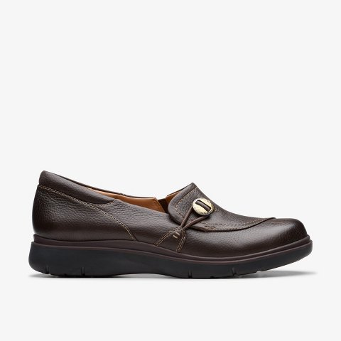 Обувь Clarks Womens Certina Ease Dark Brown Leather Shoes 7 Medium