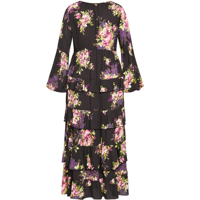 Women's Plus Size Violet Print Maxi Dress - violet bloom | AVENUE, 5 of 6