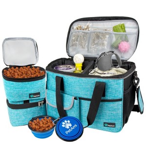 PetAmi Dog Travel Bag, Pet Supplies Organizer with Pockets, Food Container Collapsible Bowls, Gift Accessories Weekend Camping - 1 of 4