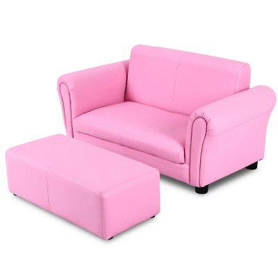 Tangkula Kids Sofa Upholstered Lounge Children Couch Ottoman w/ Armrest