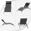 PAGED Set of 2 Outdoor Patio Chaise Lounge Chair with Adjustable Backrest and Removable Pillow for Beach Pool Sunbathing Lawn, Gray - 4 of 4