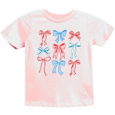 The Juniper Shop Patriotic Bows Stacked Coquette Youth Short Sleeve Tee