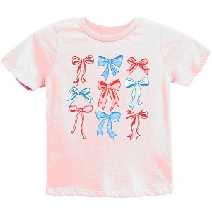 The Juniper Shop Patriotic Bows Stacked Coquette Youth Short Sleeve Tee - 1 of 4