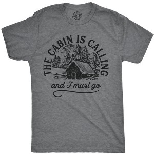 Mens The Cabin Is Calling And I Must Go T shirt Happy Camper Graphic Camping - Crazy Dog Men's T Shirt - 1 of 4