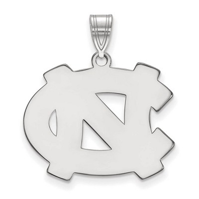 Black Bow Jewelry 14k White Gold North Carolina Tar Heels NCAA Large Pendant