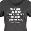 Women's The Big Lebowski That's Just Like, Uh, Your Opinion Graphic T-shirt Dress - Heather Charcoal - Large - 2 of 4