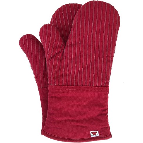 Big Red House Oven Mitts - Kitchen Mitts with Heat Resistant Silicone up to  480F for Hot Cooking & Baking (Set of 2) - Red