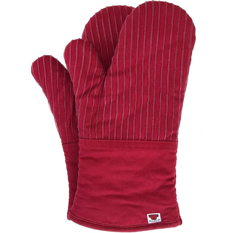 Big Red House Oven Mitts - Kitchen Mitts with Heat Resistant Silicone up to 480F for Hot Cooking & Baking (Set of 2), 1 of 6