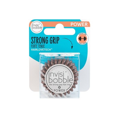 invisibobble Power Hair Elastics - Pretzel Brown - 3pk