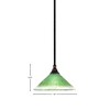 Toltec Lighting Any 1 - Light Pendant in  Black Copper with 10" Kiwi Green Crystal Shade - 2 of 2