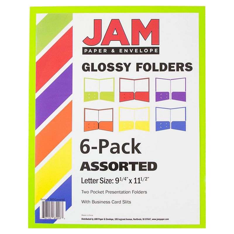 JAM 6pk Glossy Paper Folder 2 Pocket - Multicolor, 4 of 14