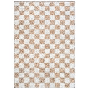 World Rug Gallery Block Shag Rug – Great for Living Room, Bedroom, or Entryway – Medium Pile, Easy to Clean – Anthracite Dark Gray - 1 of 4