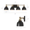 LNC Darren  Modern Vanity Lights,Matte Black and Polished Gold,Matte Black and Gold, Polished Gold and White,1 Light/2 Light/ 3 Light/4 Light - 3 of 4