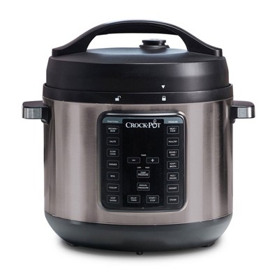 Crock-Pot 8 Quart 15 Multi Function Programmable Express Crock Pressure Cooker for Slow and Pressure Cooking, Browning, Saute, or Steaming, Steel