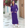 Pullover Zipper Neckline (Front Pocket) Hooded Sweatshirt Side Slit Dress (Long Skirt) (Us) Missky Normal Shoulder Long Sleeve - 2 of 4