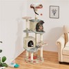 Yaheetech 65"Tall Cat Paw-Shaped Play Tower with Natural Sisal, Beige - 2 of 4