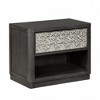 Royal Hampton Nightstand Table with 2 USB Ports, Metal Accents - 2 of 4