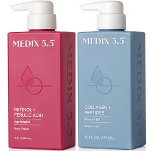 MEDIX 5.5 Retinol Body Cream and Collagen Body Cream for Wrinkles, Dry Skin, Hydrating, and Moisturizing. Set of Two - 15 Oz - 1 of 4