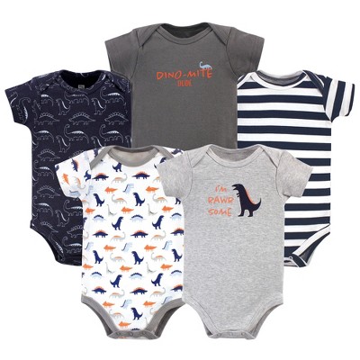Hudson Baby Infant Boy Cotton Bodysuits 5pk, Dinosaur, 0-3 Months : Target