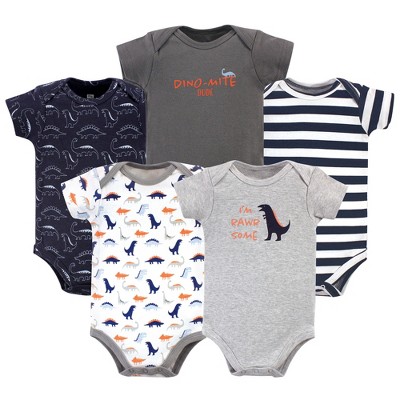 Hudson Baby Unisex Baby Bodysuits, 5-Pack – Dinosaur Print, Multicolor, New With Tags