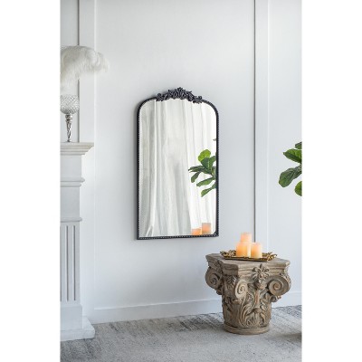 Grungis Arched Wall Mirrors with Metal Frame,Baroque Inspired Decor Wall-Mounted Mirror for Bathroom,Living Room