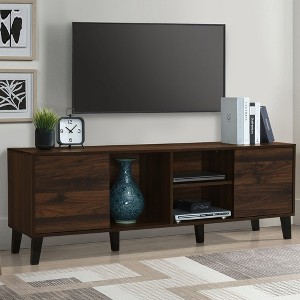 Okak Dresser Nightstand for Bedroom w 2 Drawers & Open Shelf, Storage Chest End Table w Charging Station & Outlet Hole for Living Room Dorm - 1 of 4