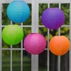 LumaBase Round Paper Lanterns, Multicolor - Set of 5 - 2 of 3