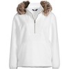 Lands' End Women's Hooded Half Zip Faux Fur High Pile Fleece Pullover - 2 of 3