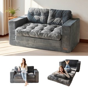 MAXYOYO Convertible Sofa Bed, Pull Out Loveseat Sleeper Sofa, 2 in 1 Folding Couch Bed - 1 of 4