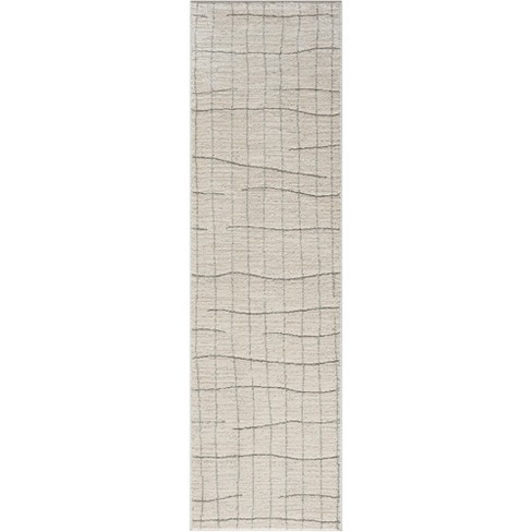 Nourison Santa Cruz Modern Textured Indoor Rug Ivory Grey 2'2