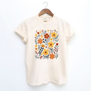 Simply Sage Market Women's Nature Wildflowers Short Sleeve Garment Dyed Tee - 1 of 2