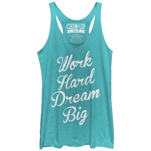 Women's CHIN UP Work Hard Dream Big Racerback Tank Top - 1 of 3
