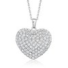 Ross-Simons 4.90 ct. t.w. Rhodolite Garnet and 4.00 ct. t.w. White Topaz Reversible Puffed Heart Pendant Necklace in Sterling Silver Size 18 - 3 of 4