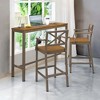 Outdoor Bar Stools Set of 2, 26 Inch All Weather HDPS Patio Counter Height Barstools with Back & Footrest, Aluminum Bar Stool Chairs - 4 of 4